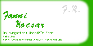 fanni mocsar business card